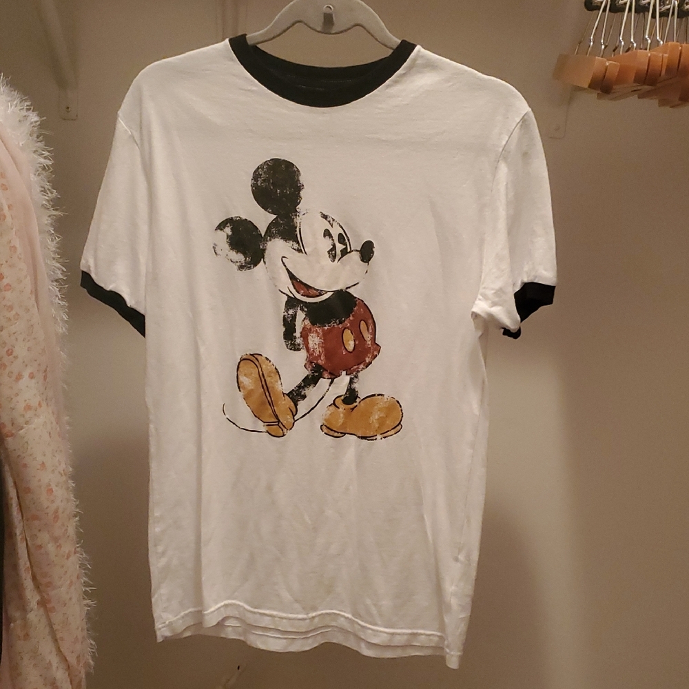 Disney White and Black T-Shirt with Logo